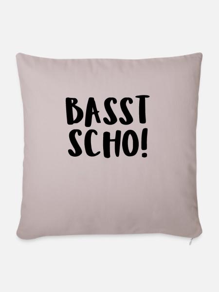 Basst Scho! - Sofakissenbezug 45 x 45 cm - helles Taupe