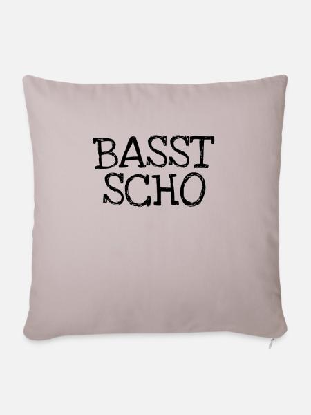 Basst Scho - Sofakissenbezug 45 x 45 cm - helles Taupe