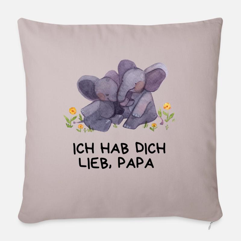 Ich hab dich lieb Papa - Sofakissenbezug 45 x 45 cm - helles Taupe
