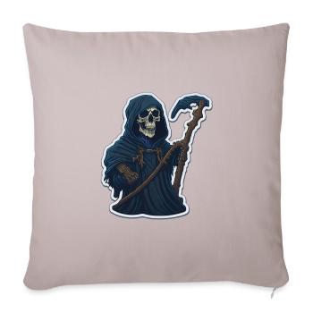 Crâne de Faucheuse Halloween - Housse de coussin décorative 45 x 45 cm - taupe clair - Devant