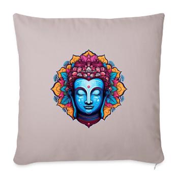 BouddhaBéatitude - Housse de coussin décorative 45 x 45 cm - taupe clair - Devant