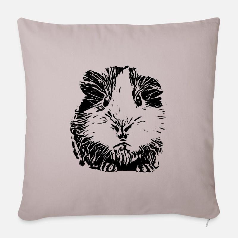 Meerschweinchen - Sofakissenbezug 45 x 45 cm - helles Taupe