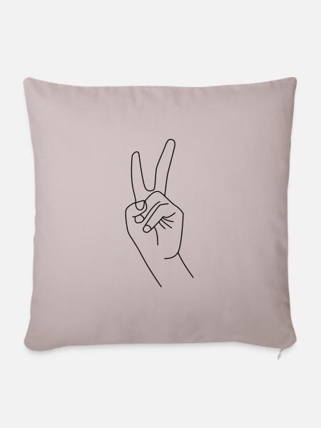 Peace - Sofakissenbezug 45 x 45 cm - helles Taupe