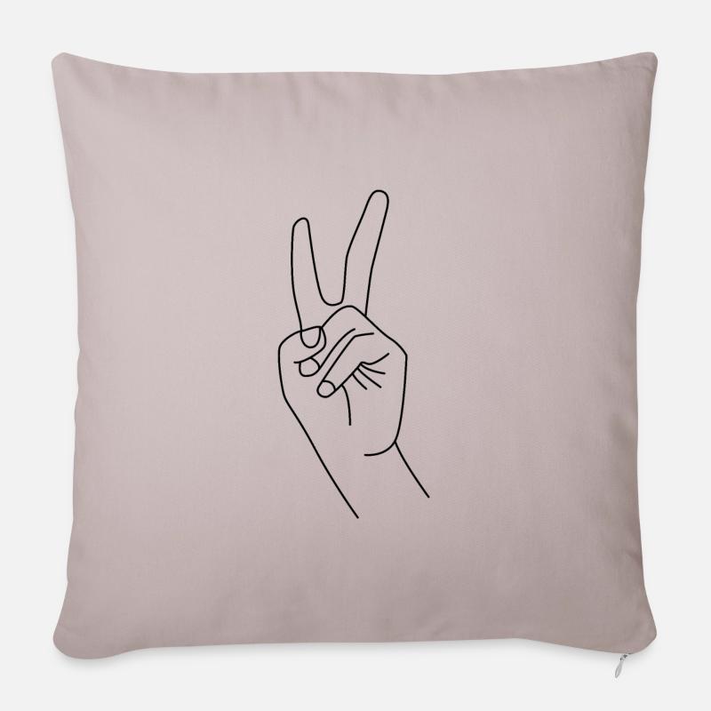 Peace - Sofakissenbezug 45 x 45 cm - helles Taupe