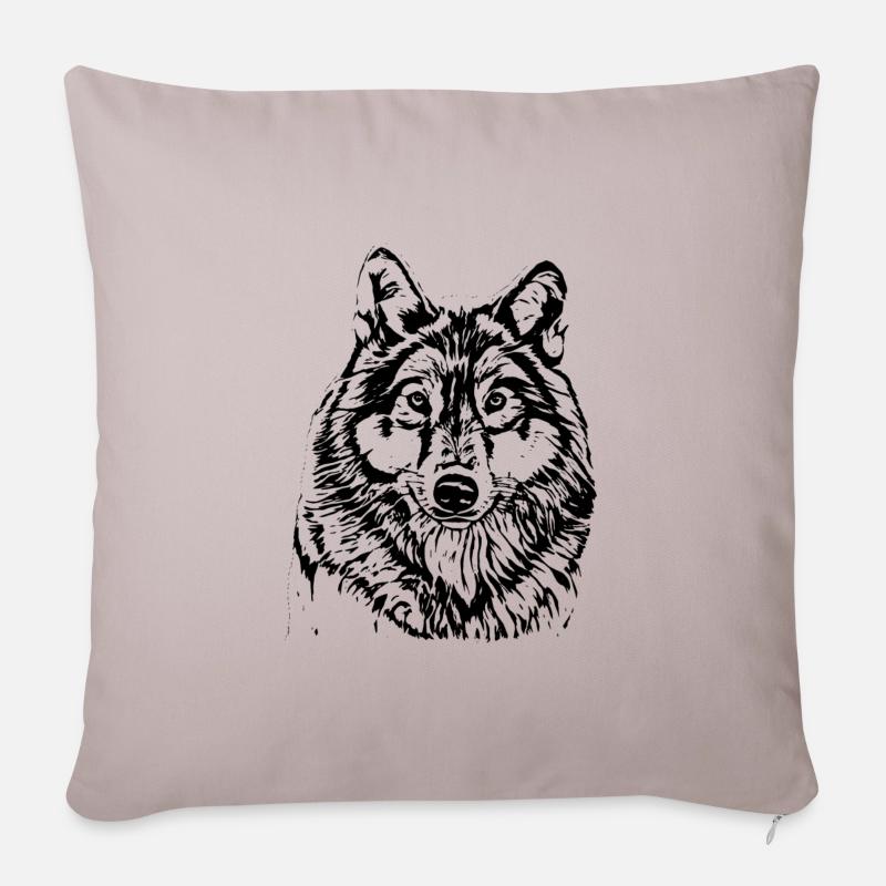 Wolf - Sofakissenbezug 45 x 45 cm - helles Taupe
