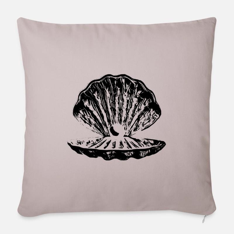 Shell with pearl - Sofa pillowcase 17,3'' x 17,3'' (45 x 45 cm) - light taupe