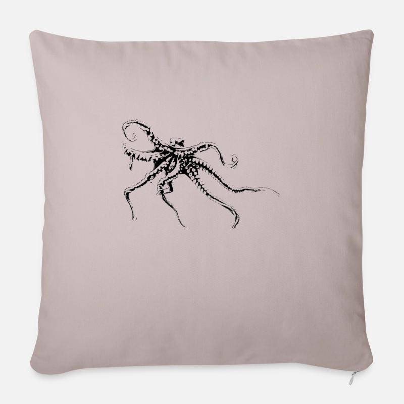 Oktopus - Sofakissenbezug 45 x 45 cm - helles Taupe