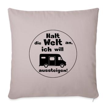 halt die welt an kastenwagen - Sofakissenbezug 45 x 45 cm - helles Taupe - Vorne