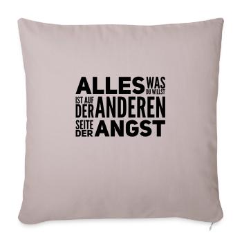 geh durch die Angst - Sofakissenbezug 45 x 45 cm - helles Taupe - Vorne