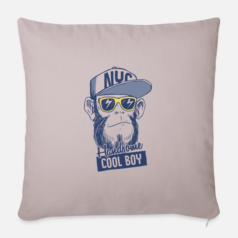 affe, cool boy - Sofakissenbezug 45 x 45 cm - helles Taupe