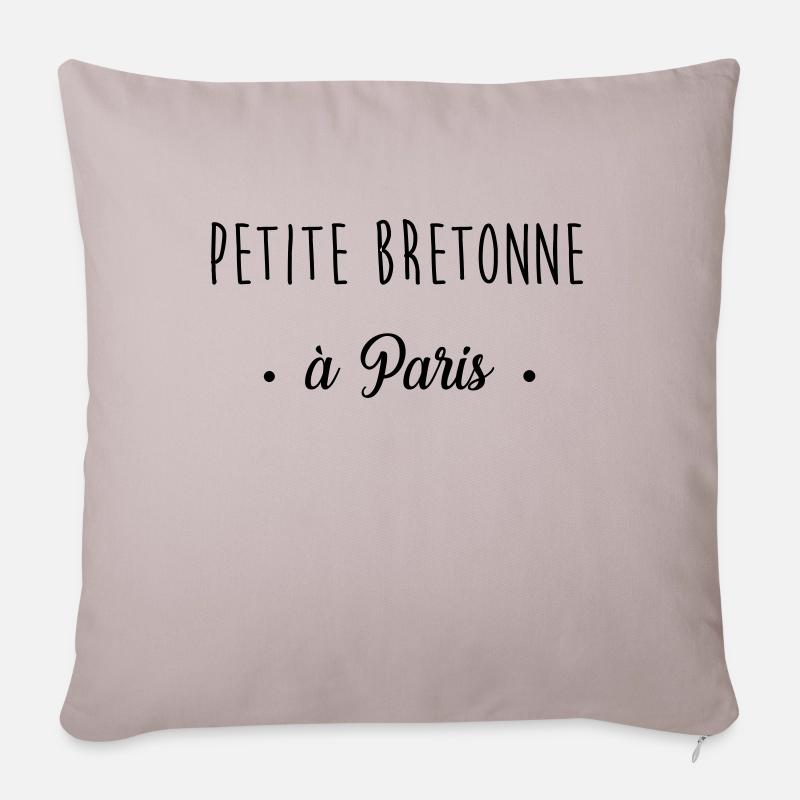 PETITE BRETONNE A PARIS - Housse de coussin décorative 45 x 45 cm - taupe clair