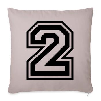 2 Number number - Sofa pillowcase 17,3'' x 17,3'' (45 x 45 cm) - light taupe - Front