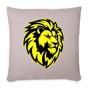 Löwe Kopf - Sofakissenbezug 45 x 45 cm - helles Taupe - Vorne