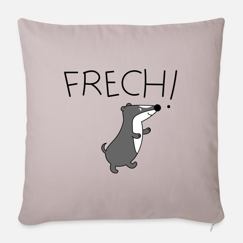 Dachs frech - Sofakissenbezug 45 x 45 cm - helles Taupe