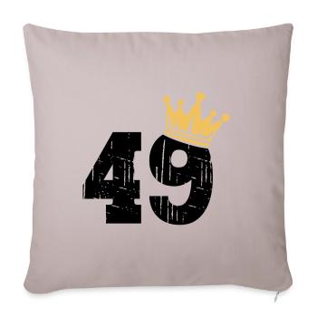 49 Krone 49. Geburtstag 49 Jahre - Sofakissenbezug 45 x 45 cm - helles Taupe - Vorne
