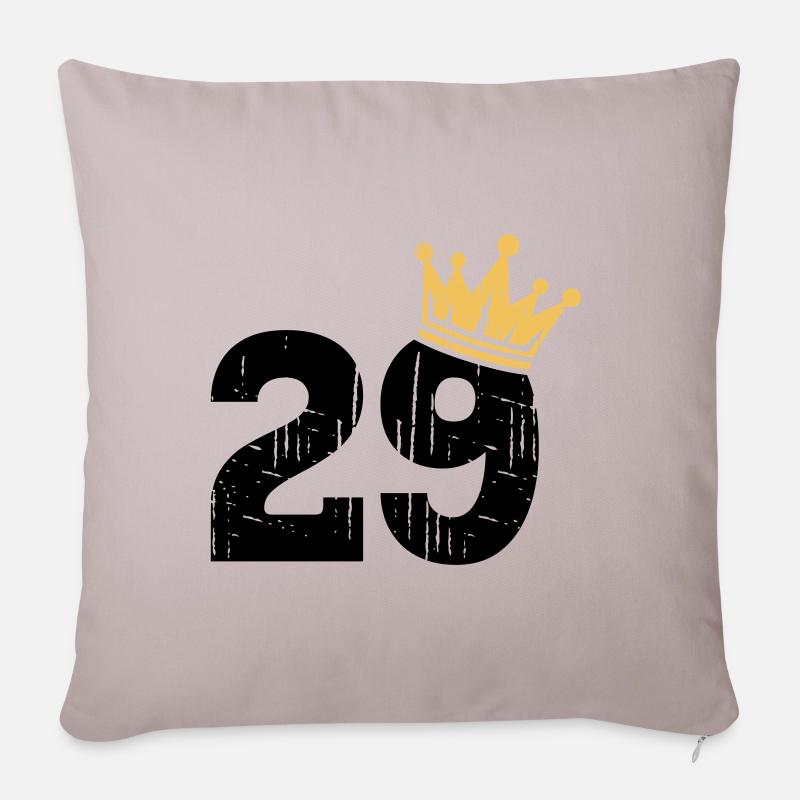 29 Krone 29. Geburtstag 29 Jahre - Sofakissenbezug 45 x 45 cm - helles Taupe