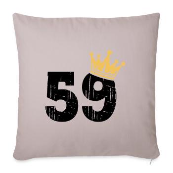 59 Crown 59th Birthday 59 Years - Sofa pillowcase 17,3'' x 17,3'' (45 x 45 cm) - light taupe - Front