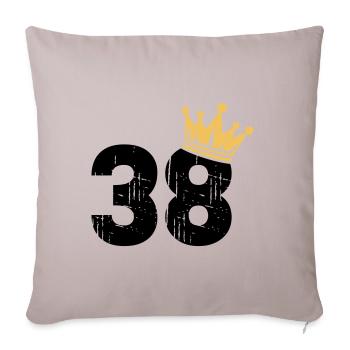38 Crown 38th Birthday 38 years old - Sofa pillowcase 17,3'' x 17,3'' (45 x 45 cm) - light taupe - Front