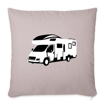 Camper, motor home - On the road - Sofa pillowcase 17,3'' x 17,3'' (45 x 45 cm) - light taupe - Front