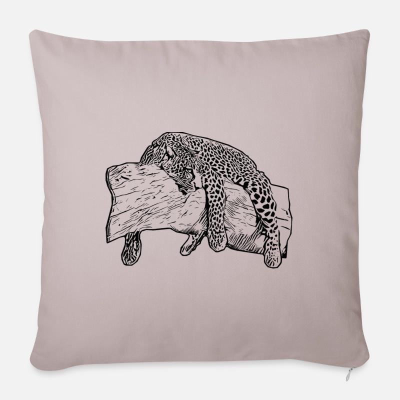 Leopard - Sofakissenbezug 45 x 45 cm - helles Taupe