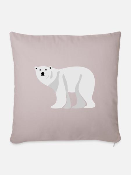 Einsamer Eisbär - Sofakissenbezug 45 x 45 cm - helles Taupe