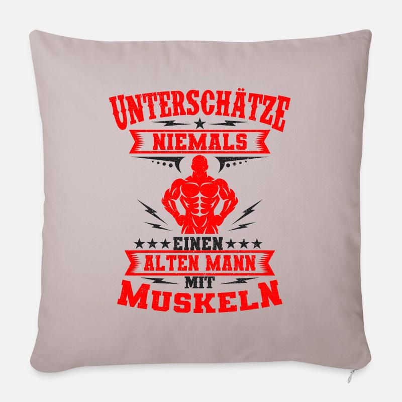 Bodybuilder - Sofakissenbezug 45 x 45 cm - helles Taupe
