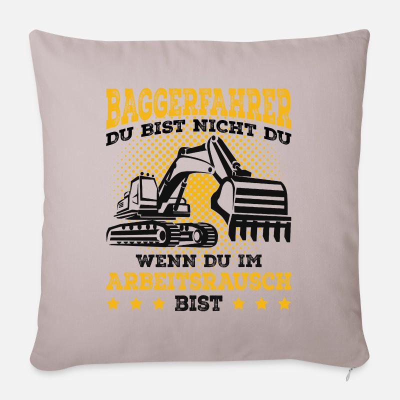 Baggerfahrer - Sofakissenbezug 45 x 45 cm - helles Taupe