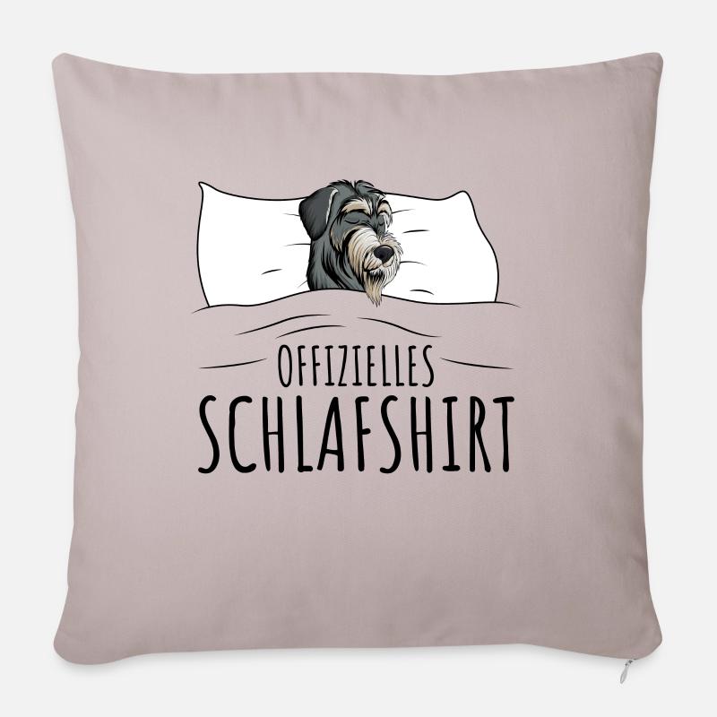 Zwergschnauzer - Sofakissenbezug 45 x 45 cm - helles Taupe