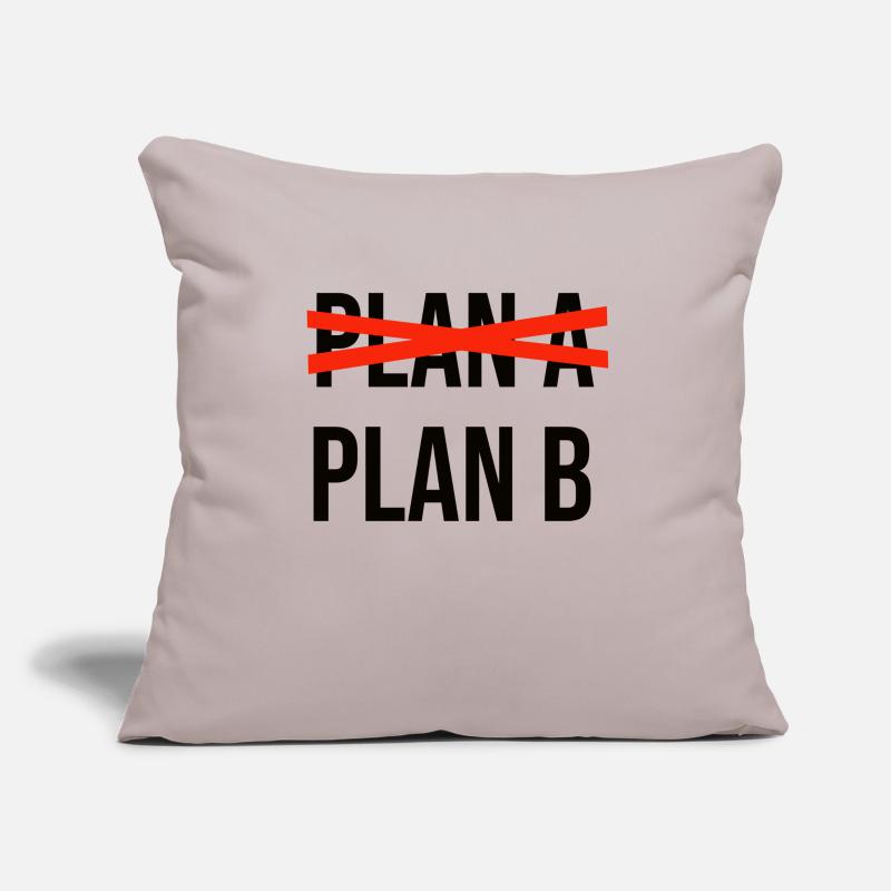 Plan A Plan B noir Housse de coussin décorative 45 x 45 cm