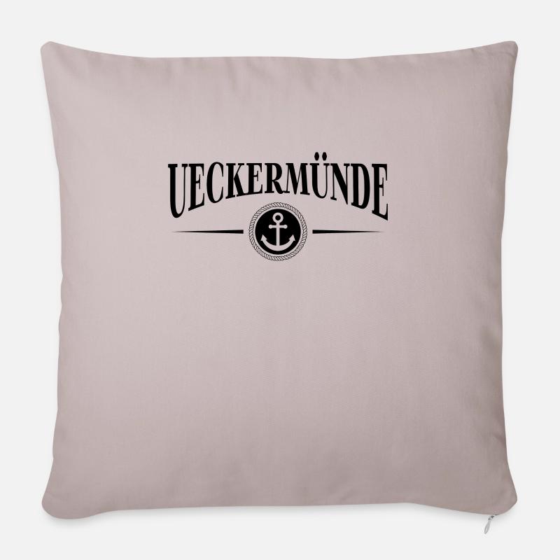 Anker und Seil - Ostseebad Ueckermünde - Sofakissenbezug 45 x 45 cm - helles Taupe