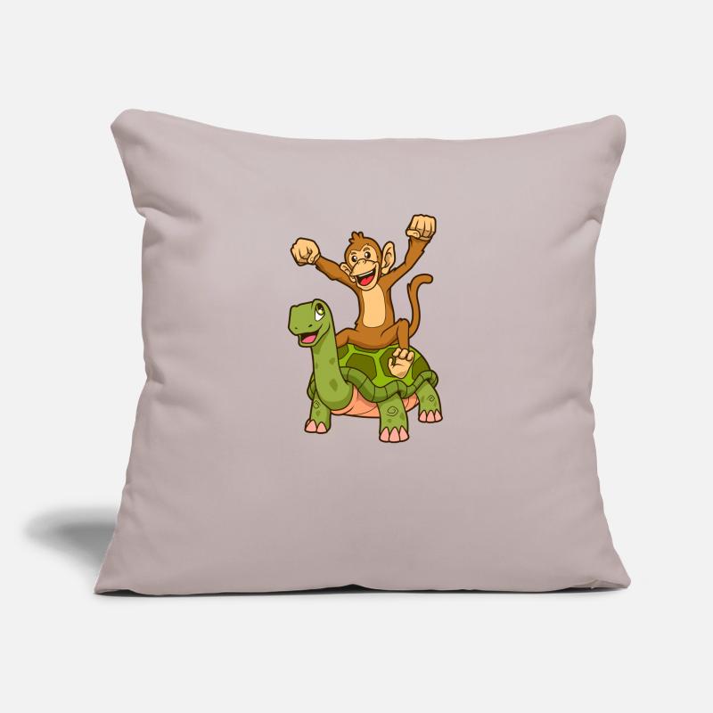 Comic - Monkey sits on turtle Sofa pillowcase 17,3'' x 17,3'' (45 x 45 cm)