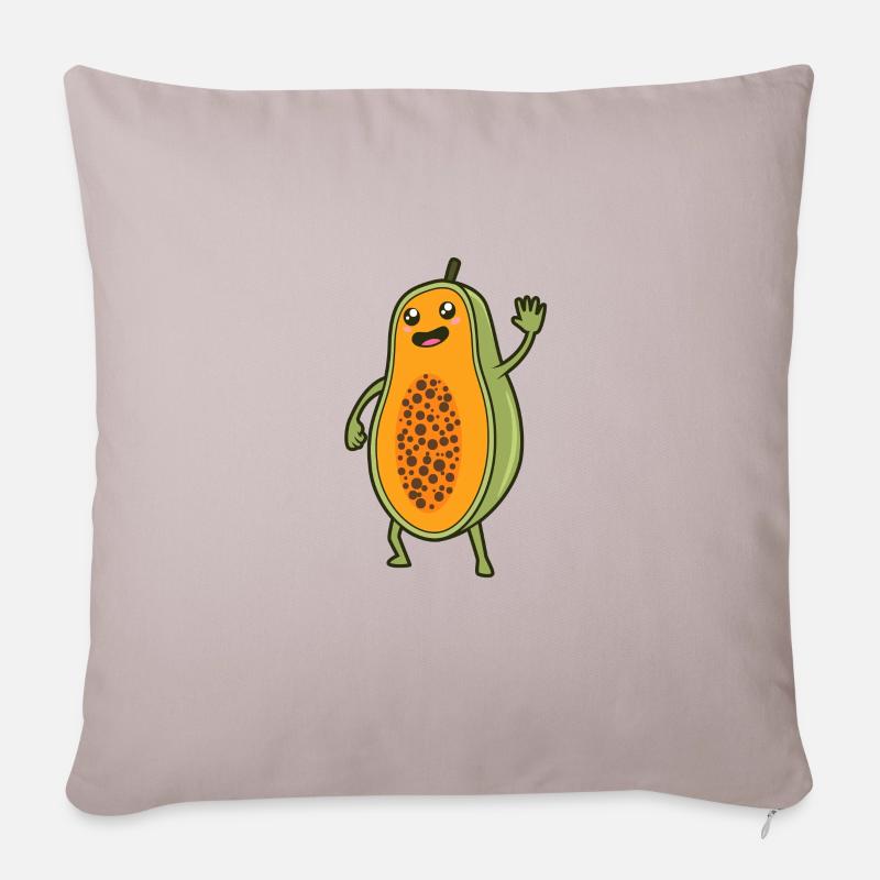 Kawaii Comic Papaya - Sofakissenbezug 45 x 45 cm - helles Taupe