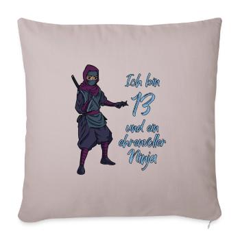 Ich bin 13 - Jungen Ninja - Sofakissenbezug 45 x 45 cm - helles Taupe - Vorne