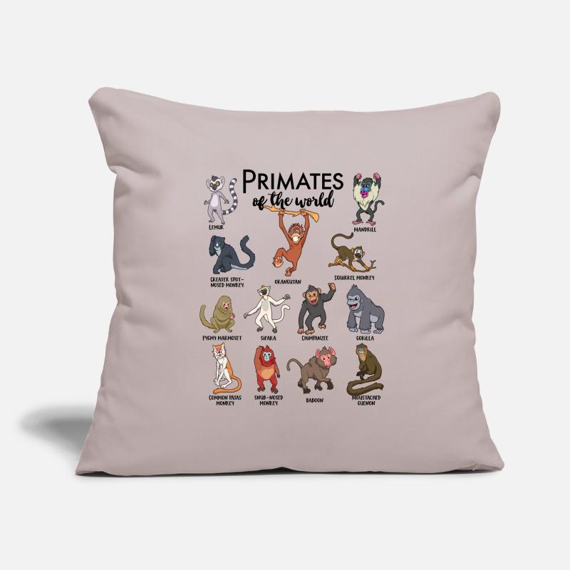 Différents singes - Types de primates Housse de coussin décorative 45 x 45 cm