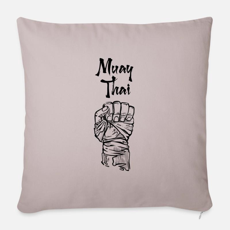 Muay Thai - Sofakissenbezug 45 x 45 cm - helles Taupe