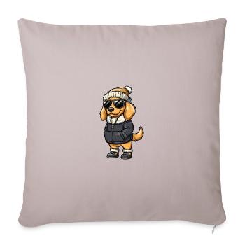 Golden Retriever Dog Winter Comic Funny - Sofa pillowcase 17,3'' x 17,3'' (45 x 45 cm) - light taupe - Front