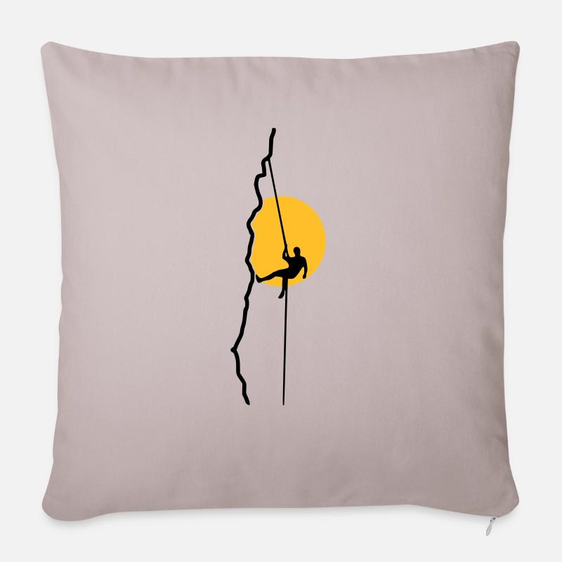 Grimpeur rappel au coucher du soleil - Housse de coussin décorative 45 x 45 cm - taupe clair