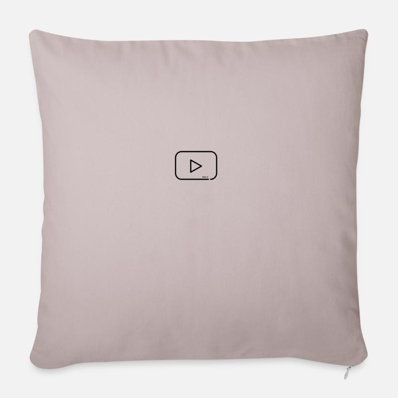 Youtube Design - Sofakissenbezug 45 x 45 cm - helles Taupe