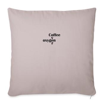 Le café sur l’oxygène - Housse de coussin décorative 45 x 45 cm - taupe clair - Devant