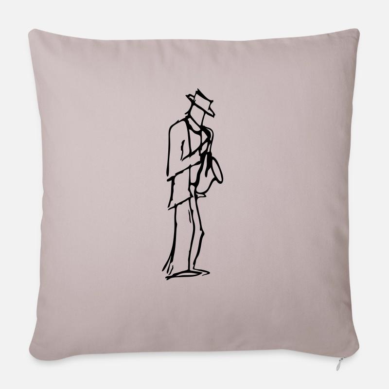 Jazzman - Housse de coussin décorative 45 x 45 cm - taupe clair