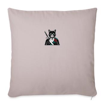 Die Samurai-Katze, die Bushido-Katze - Sofakissenbezug 45 x 45 cm - helles Taupe - Vorne