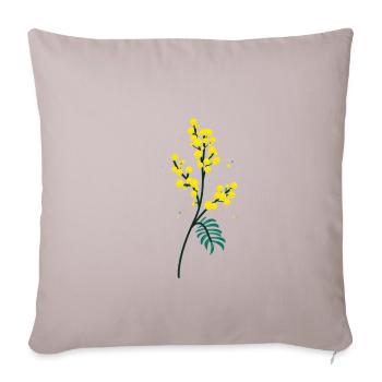 Petites Fleurs - Mimosa - Housse de coussin décorative 45 x 45 cm - taupe clair - Devant