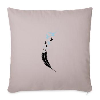 feder voegel fly 2 - Sofakissenbezug 45 x 45 cm - helles Taupe - Vorne