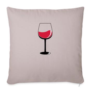 Weinglas - Sofakissenbezug 45 x 45 cm - helles Taupe - Vorne