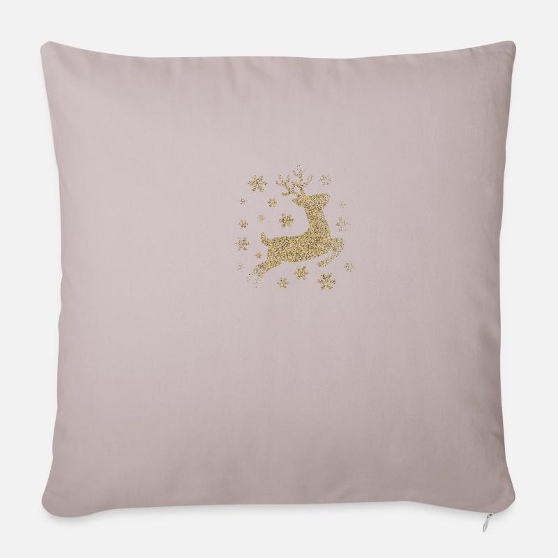 deer gold glitter - Sofakissenbezug 45 x 45 cm - helles Taupe