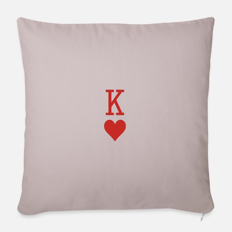 King Herz - Sofakissenbezug 45 x 45 cm - helles Taupe
