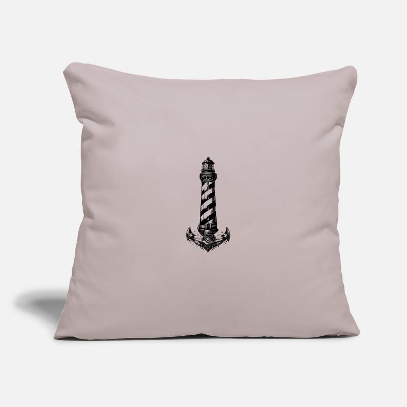 Conception d’ancre de phare côtier à rayures obliques Housse de coussin décorative 45 x 45 cm