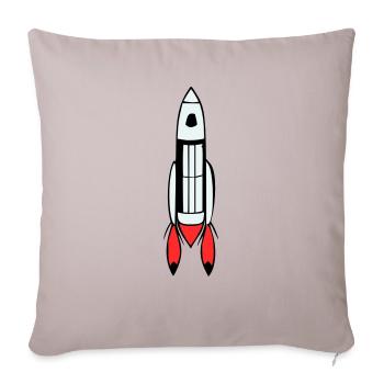 Vecteur de vol spatial spatial de fusée spatiale - Housse de coussin décorative 45 x 45 cm - taupe clair - Devant