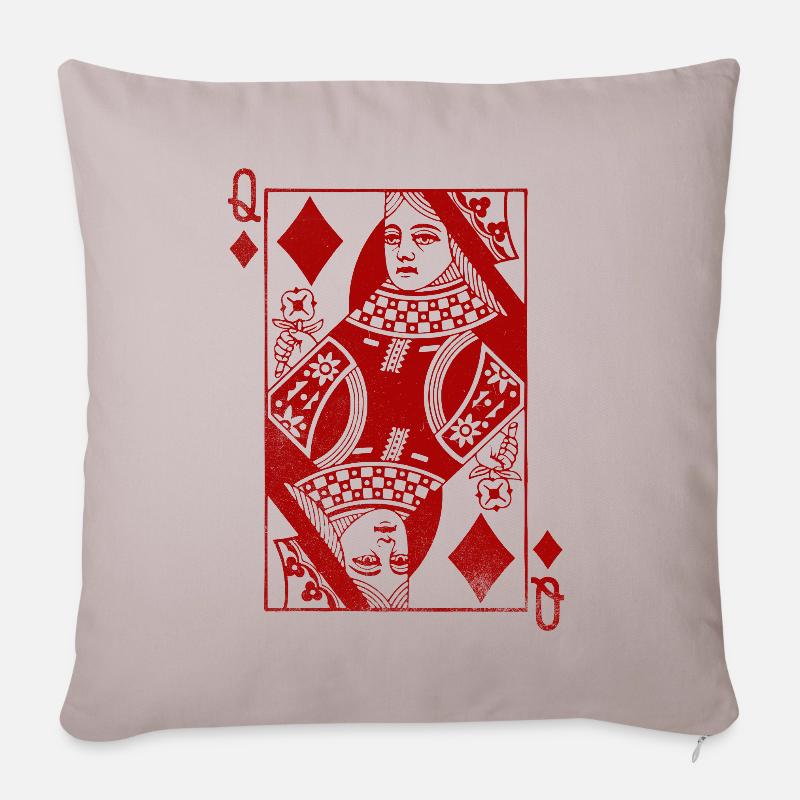Check Queen Red - Housse de coussin décorative 45 x 45 cm - taupe clair