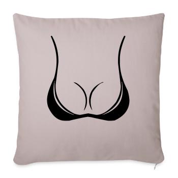 Bikini Shirt | Basket swimsuit holiday - Sofa pillowcase 17,3'' x 17,3'' (45 x 45 cm) - light taupe - Front